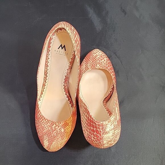 MADISON MALIA ROUND TOE SLIP-ON WOMEN"S HIGH HEEL  TWO TONE WOMEN"S SHOE - Picture 6 of 14